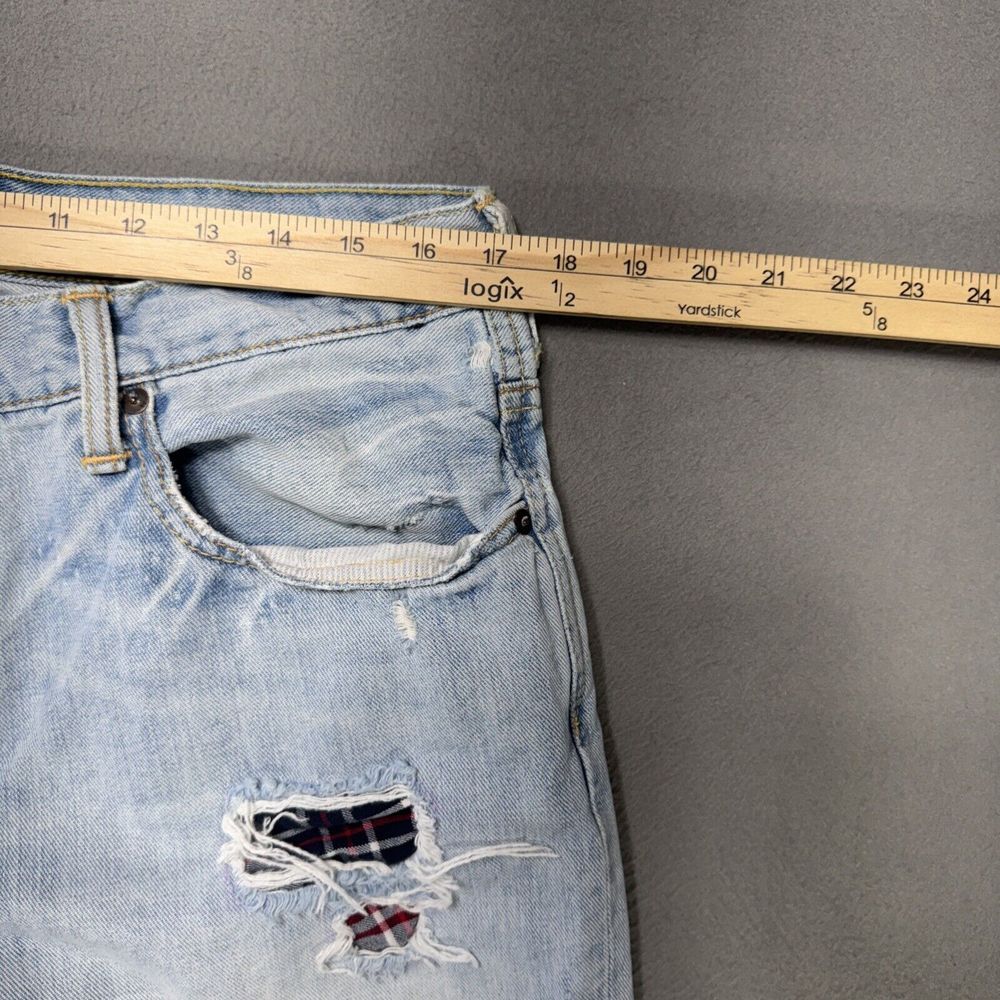 American Eagle‎ Jeans Mens Sz 34x34 (33x32) Low Loose Distressed Thrashed Grunge - Picture 2 of 13